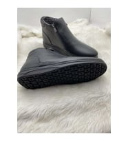 ÇİĞDEM İÇİ KÜRKLÜ SİYAH GERÇEK DERİ YANI ÇİFT FERMUARLI BİLEK BOY BOT (GAMZE 720 ) - SİYAH - 44 - ST00822-SİYAH-44
