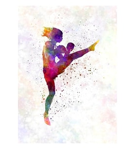 Kadın Boksör Boks Kickboks Siluet Izole 01 Tablo Ahşap Poster Dekoratif