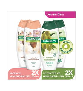 Palmolive Naturals Hassas Ciltler İçin Badem ve Yoğun Nemlendirici Zeytin Özü Duş Jeli 500 ml x 4 Adet