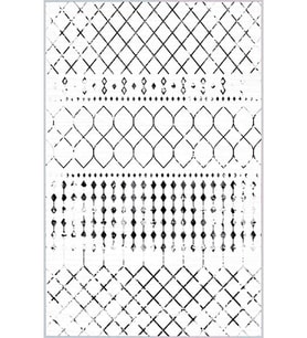 Eliana Home Baskılı, Yıkanabilir Kaymaz Taban Salon Halısı LNA0135-SD1170 100x150 cm (Beyaz)