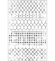 Eliana Home Baskılı, Yıkanabilir Kaymaz Taban Salon Halısı LNA0135-SD1170 100x150 cm (Beyaz)