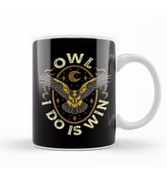 Cute & Funny Owl All I Do Is Win Pun Winning Owl Kupa Bardak Porselen