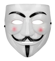 Beyaz Renk Pembe Yanaklı İthal V For Vendetta Maskesi