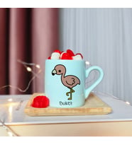 Bebek Flamingo Tasarımlı Kişiye Özel Yeşil Türk Kahvesi Fincanı