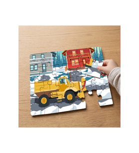 Kar Küreme Aracı - Iş Makinesi Tasarımlı 24 Parça Ahşap Çocuk Puzzle MPK1071