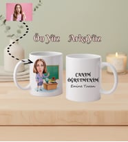 Kişiye Özel Öğretmen İsimli Karikatürlü Kupa Bardak