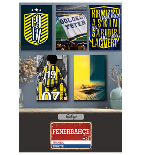 6'lı 33x48 Büyük Boy Poster Fenerbahce Yön Tabelası Ve Çift Taraflı Bant Hediyeli