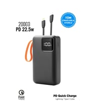 Intouch 20.000 mAh Mini Kablolu Hızlı Powerbank 22W PD Quick Fast Taşınabilir Şarj Cihazı
