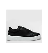 Lufian 112230256 Dante Erkek Deri Lastikli Sneakers Ayakkabı (Siyah)