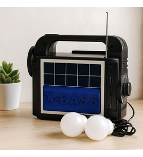 Solar 3'ü 1 Arada El Feneri Radyo MP3 Bluetooth Powerbank
