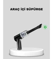 Mini Şarjlı Araç Süpürgesi – 120w Güçlü Motor, 5500pa Vakum Emiş, Yıkanabilir Filtre