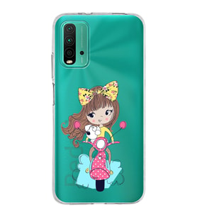 Xiaomi Poco M3 Uyumlu Kapak Vespagirl Tasarımlı Şeffaf Silikon Kılıf