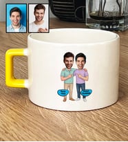 Kişiye Özel Karikatürlü Kankaya Erkek Kardeşe Abiye Hediye Lüks Fincan Doğum Günü Hediyesi