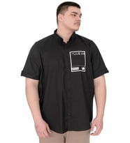 Mode XL Büyük Beden Erkek Gabardin Gömlek Mode09 U25603 Siyah