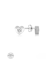 SWAROVSKİ ZİRCONİA PIRLANTA MONTÜR KALP 925 AYAR GÜMÜŞ KÜPE