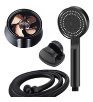 Banyo Duş Seti Turbo Pervaneli 5 Fonksiyonlu Tasarruflu Duş Başlığı Duş Hortumu Ve Mafsal Set