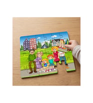 Mutlu Aile Tasarımlı 24 Parça Ahşap Çocuk Puzzle MPK0874