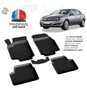 Opel Astra H SD 4D Araca Özel Havuzlu Kauçuk Paspas 2004 ve Üzeri (Karışık)