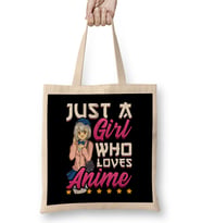Cute Just A Girl Who Loves Anime Bez Çanta Uzun Saplı