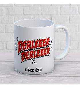 Kişiye Özel Eğlenceli Tasarım Derleeer Derleeer Yazılı İsimli Seramik Kupa