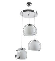 MYLİGHTS   KROM  ÜÇLÜ MODERN SARKIT AVİZE SPOR AVİZE OPAL CAM  30CM (Siyah)