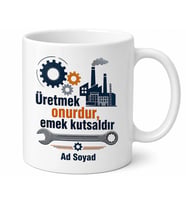Dünya Üretim Günü Fabrikalarda Ter Döken Emekçilere Özel Tasarım Kupa Bardak Hediye