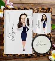 Kişiye Özel Karikatür Tasarım Defter Kalem Kupa Ve Bardak Altlığı Hediye Seti 96306