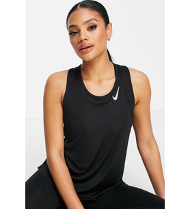 Nike Dri Fit Race Running Singlet Tank Top Kadın Antrenman Atleti Siyah
