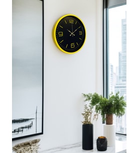 36 Cm Sarı Dekoratif Duvar Saati (Standart)