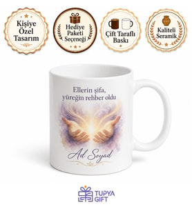 Reiki Bioenerji Uzmanına Teşekkür Kupası Şifa Veren Eller Hediye Bardak