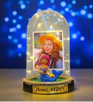 Kişiye Özel Led Işıklı Fanus Hediyesi - Size Özel Fotoğraflı ve Yazılı Tasarım (Model 1)