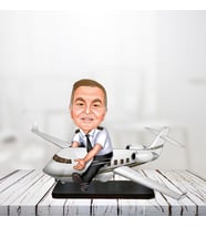 kişiye özel karikatür biblo kaptan pilot