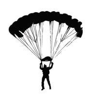 Skydiving Paraşut Araba Sticker 17CM Siyah Renk