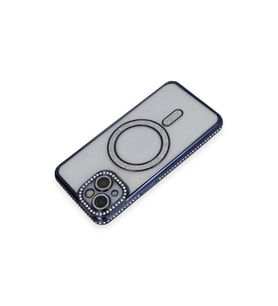 İphone 14 Kılıf Joke Simli Magneticsafe Kılıf - Lacivert