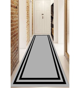 Dijital Baskılı Kaymaz Taban Yıkanabilir Modern Yolluk Ve Koridor Halısı NDU-HT-527 (Gri - Siyah - Beyaz)