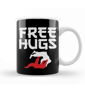 Funny Free Hugs BJJ Jiu Jitsu Takedown Jiu Jitsu Kupa Bardak Porselen