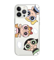 Iphone 12 PRO Uyumlu Powerpuff KIzlar Tasarımlı Şeffaf Telefon Kılıfı