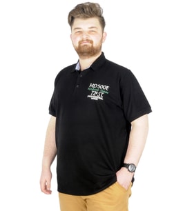Mode XL Büyük Beden T-Shirt Polo MD500E 22342 Siyah