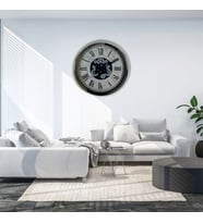 River World Duvar Saati Çarklı 60 cm Silver Roma Atlas