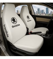 Skoda Araç Ön ve Arka Koltuk Kılıfı – Penye Oto Servis Koruma Kılıfı (Beyaz)