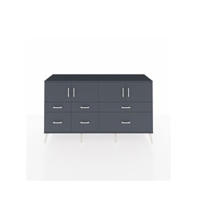 Kronos Konsol 4 Raflı 6 Çekmeceli 4 Kapaklı 176x59x99 Antrasit-Antrasit