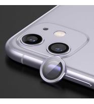 Apple Apple iPhone 12 Kamera Lens Koruyucu HD Kalite Çerçeveli Tempered Glass Cam (Lila)