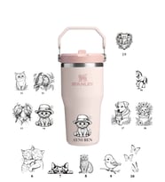 Kişiye Özel Stanley The Iceflow Flip Straw 2.0 Tumbler 060 L 30OZ Termos Özel İsimli & Fotoğraflı (Toz Pembe)
