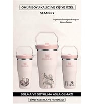 Kişiye Özel Stanley The Iceflow Flip Straw 2.0 Tumbler 060 L 30OZ Termos Özel İsimli & Fotoğraflı (Toz Pembe)