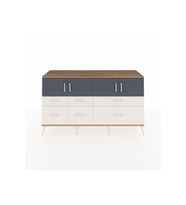 Kronos Konsol 4 Raflı 6 Çekmeceli 4 Kapaklı 176x59x99 Çam-Antrasit/Aytaşı
