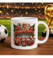 BK Gift Portekiz Taraftar Temalı Dünya Futbol Kupası Tasarımlı Beyaz Kupa Bardak