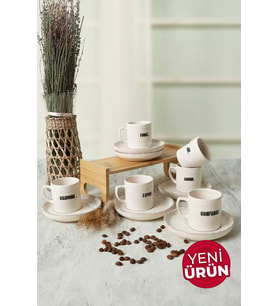 Keramika Deep Collection Mottolu Nordic Kahve Takımı 12 Parça 6 Kişilik 22650-55