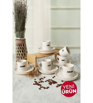 Keramika Deep Collection Mottolu Nordic Kahve Takımı 12 Parça 6 Kişilik 22650-55