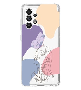 Samsung Galaxy A33 Uyumlu Silüet Kadın Desenli Şeffaf Telefon Kılıfı
