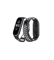 Mey İthalat® Mi Band 4 Spor Delikli Kordon - Siyah-Beyaz